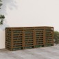 vidaXL Cobertizo cuádruple para cubo de basura madera pino marrón miel vidaXL Cobertizo cuádruple para cubo de basura madera pino marrón miel