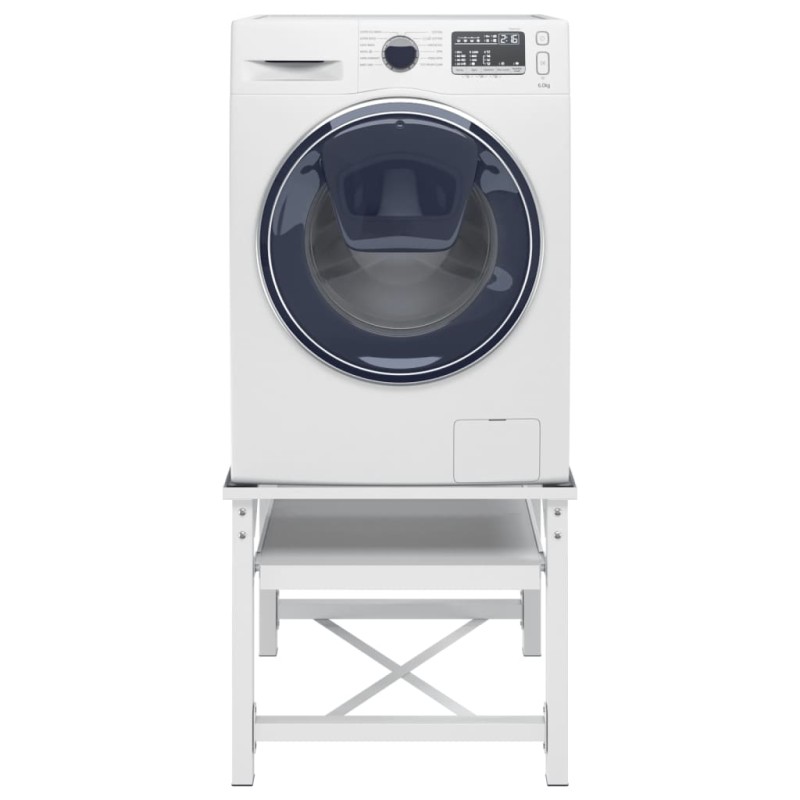 vidaXL Soporte pedestal para lavadora con estante extraíble blanco vidaXL Soporte pedestal para lavadora con estante extraíble blanco