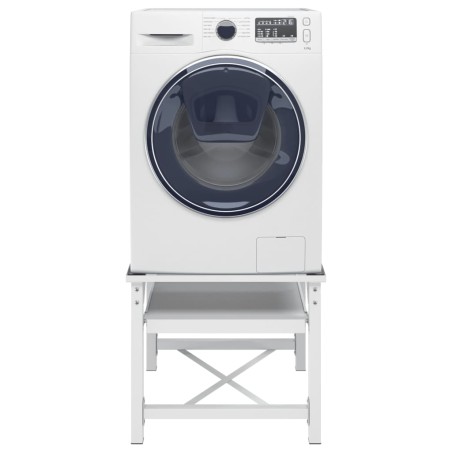 vidaXL Soporte pedestal para lavadora con estante extraíble blanco