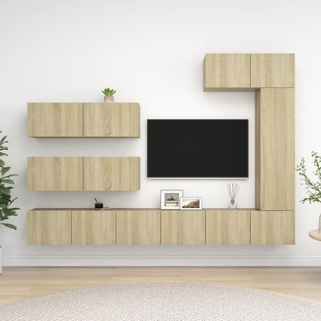 vidaXL Juego de muebles de salón 7 piezas roble Sonoma
