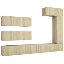 vidaXL Juego de muebles de salón 7 piezas roble Sonoma