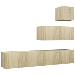 vidaXL Juego de muebles de salón 4 piezas roble Sonoma