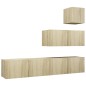 vidaXL Juego de muebles de salón 4 piezas roble Sonoma