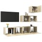 vidaXL Juego de muebles de salón 4 piezas roble Sonoma