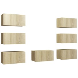 vidaXL Juego de muebles de salón 7 pzas roble Sonoma 30,5x30x60 cm