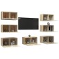 vidaXL Juego de muebles de salón 7 pzas roble Sonoma 30,5x30x60 cm vidaXL Juego de muebles de salón 7 pzas roble Sonoma 30,5x30x60 cm