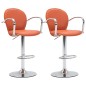 vidaXL Taburetes de cocina reposabrazos 2 uds cuero sintético naranja vidaXL Taburetes de cocina reposabrazos 2 uds cuero sintético naranja