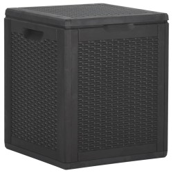 vidaXL Caja de almacenaje para jardín 90L PP negra ratán
