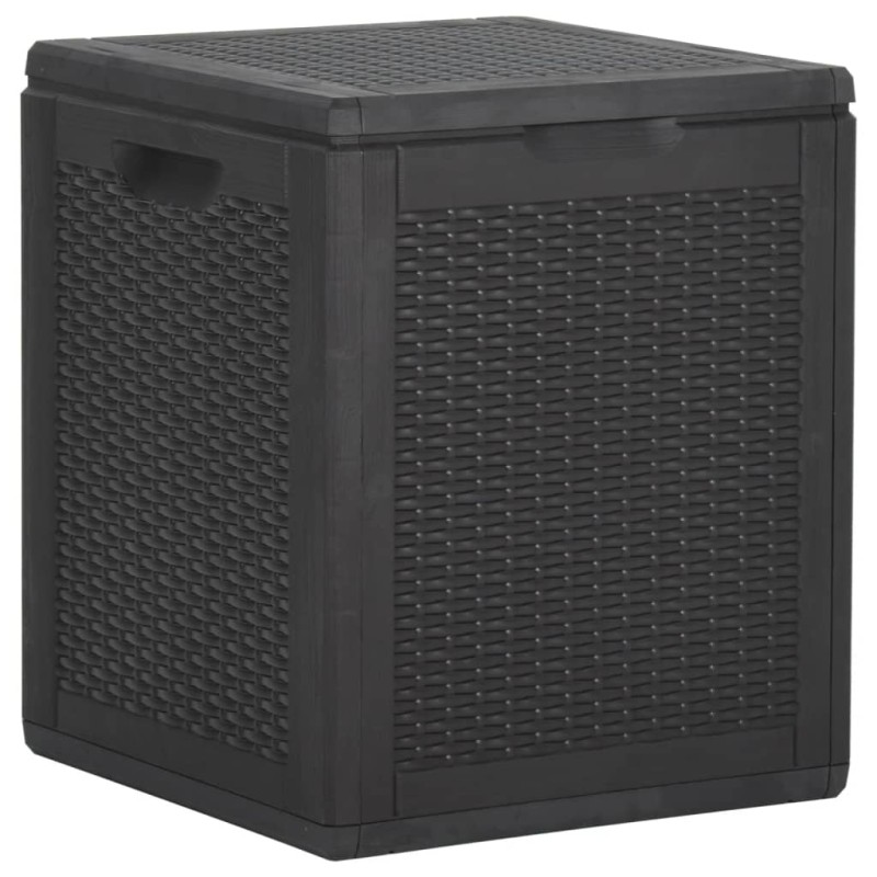 vidaXL Caja de almacenaje para jardín 90L PP negra ratán