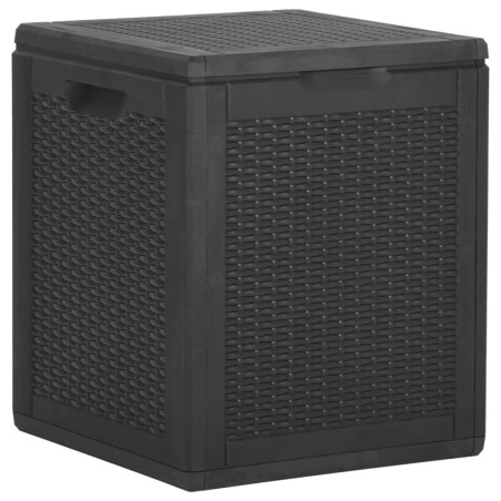 vidaXL Caja de almacenaje para jardín 90L PP negra ratán