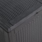 vidaXL Caja de almacenaje para jardín 90L PP negra ratán