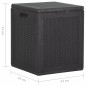 vidaXL Caja de almacenaje para jardín 90L PP negra ratán