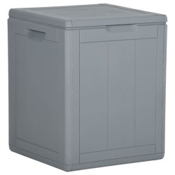 vidaXL Caja de almacenaje para jardín 90L PP ratán gris