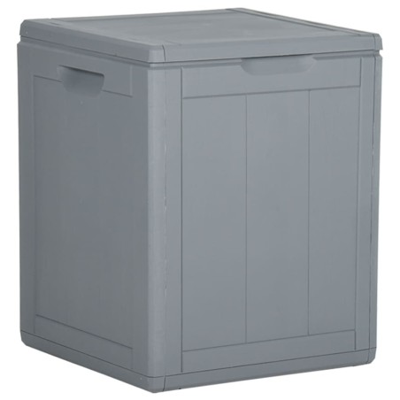 vidaXL Caja de almacenaje para jardín 90L PP ratán gris