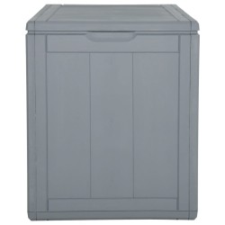 vidaXL Caja de almacenaje para jardín 90L PP ratán gris