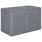 vidaXL Caja de almacenaje para jardín PP aspecto de ratán gris 180 L vidaXL Caja de almacenaje para jardín PP aspecto de ratán gris 180 L