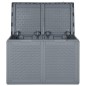 vidaXL Caja de almacenaje para jardín PP aspecto de ratán gris 180 L vidaXL Caja de almacenaje para jardín PP aspecto de ratán gris 180 L
