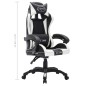 vidaXL Silla gaming con luces LED RGB cuero sintético blanco y negro vidaXL Silla gaming con luces LED RGB cuero sintético blanco y negro