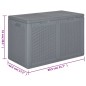 vidaXL Caja de almacenaje para jardín PP aspecto de ratán gris 180 L vidaXL Caja de almacenaje para jardín PP aspecto de ratán gris 180 L