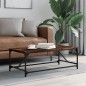 vidaXL Mesa de centro madera contrachapada roble ahumado 100x50x35 cm vidaXL Mesa de centro madera contrachapada roble ahumado 100x50x35 cm