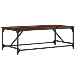 vidaXL Mesa de centro madera contrachapada roble ahumado 100x50x35 cm