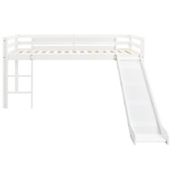 vidaXL Cama alta para niños tobogán y escalera madera pino 97x208 cm