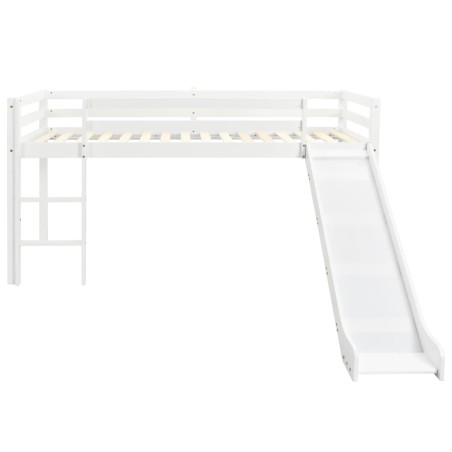 vidaXL Cama alta para niños tobogán y escalera madera pino 97x208 cm