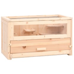 vidaXL Jaula para hámster madera maciza abeto 60x30x35 cm