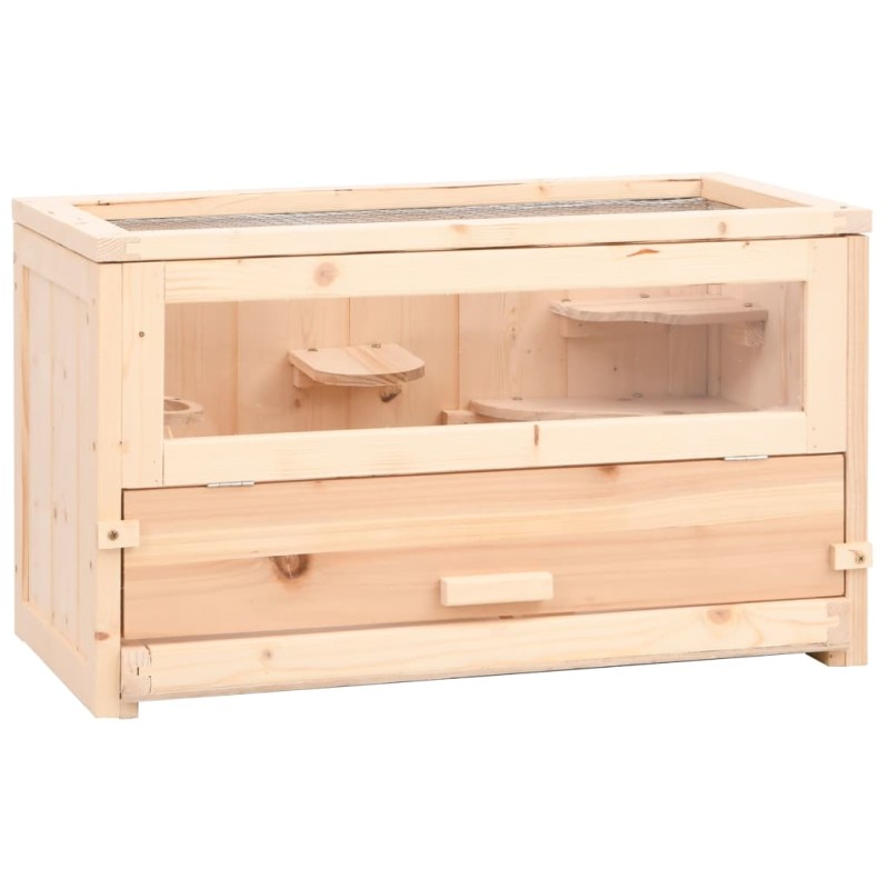 vidaXL Jaula para hámster madera maciza abeto 60x30x35 cm vidaXL Jaula para hámster madera maciza abeto 60x30x35 cm