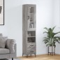 vidaXL Aparador alto madera contrachapada gris Sonoma 34,5x34x180 cm vidaXL Aparador alto madera contrachapada gris Sonoma 34,5x34x180 cm