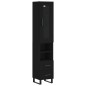 vidaXL Aparador de madera contrachapada negro 34,5x34x180 cm