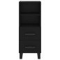 vidaXL Aparador de madera contrachapada negro 34,5x34x180 cm