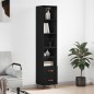 vidaXL Aparador de madera contrachapada negro 34,5x34x180 cm vidaXL Aparador de madera contrachapada negro 34,5x34x180 cm