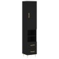 vidaXL Aparador de madera contrachapada negro 34,5x34x180 cm vidaXL Aparador de madera contrachapada negro 34,5x34x180 cm