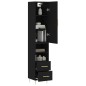 vidaXL Aparador de madera contrachapada negro 34,5x34x180 cm vidaXL Aparador de madera contrachapada negro 34,5x34x180 cm