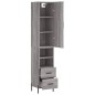 vidaXL Aparador alto madera contrachapada gris Sonoma 34,5x34x180 cm vidaXL Aparador alto madera contrachapada gris Sonoma 34,5x34x180 cm