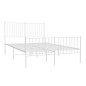 vidaXL Estructura cama metal con cabecero y estribo blanco 135x190 cm