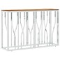 vidaXL Mesa consola acero inoxidable y madera maciza acacia plateada vidaXL Mesa consola acero inoxidable y madera maciza acacia plateada