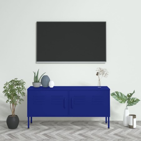 vidaXL Mueble para TV de acero azul marino 105x35x50 cm