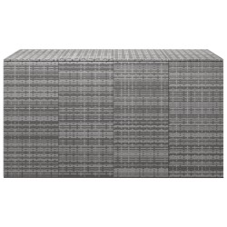 vidaXL Baúl para cojines de jardín ratán PE gris 194x100x103 cm