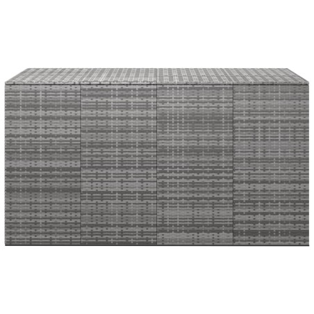 vidaXL Baúl para cojines de jardín ratán PE gris 194x100x103 cm