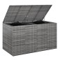 vidaXL Baúl para cojines de jardín ratán PE gris 194x100x103 cm vidaXL Baúl para cojines de jardín ratán PE gris 194x100x103 cm