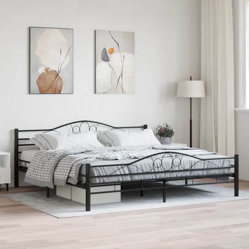 vidaXL Estructura de cama de acero negra 180x200 cm vidaXL Estructura de cama de acero negra 180x200 cm
