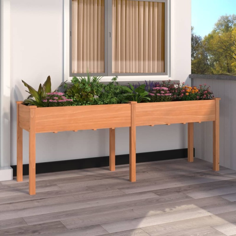 vidaXL Jardinera con forro madera maciza de abeto marrón 203x53x76 cm vidaXL Jardinera con forro madera maciza de abeto marrón 203x53x76 cm