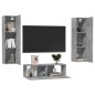 vidaXL Set de muebles de salón 3 pzas madera ingeniería gris hormigón vidaXL Set de muebles de salón 3 pzas madera ingeniería gris hormigón