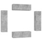 vidaXL Set de muebles de salón 4 pzas madera ingeniería gris hormigón
