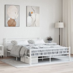 vidaXL Estructura de cama de metal blanca 160x200 cm
