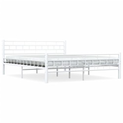 vidaXL Estructura de cama de metal blanca 160x200 cm
