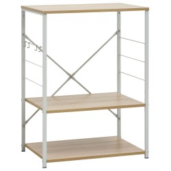 vidaXL Armario para microondas blanco y roble 60x39,6x79,5 cm