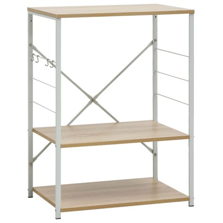 vidaXL Armario para microondas blanco y roble 60x39,6x79,5 cm
